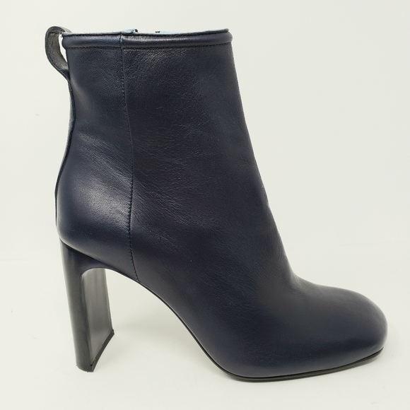 New Rag & Bone Navy Blue Leather Booties Ankle - Picture 6 of 8